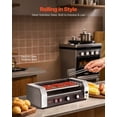 thumbnail image 4 of Stainless Steel 750W Hot Dog Roller Machine 5 Rollers 12 Hot Dogs Dual Temperature Control Removable Oil Drip Tray for Home Party Commercial Use, 4 of 6