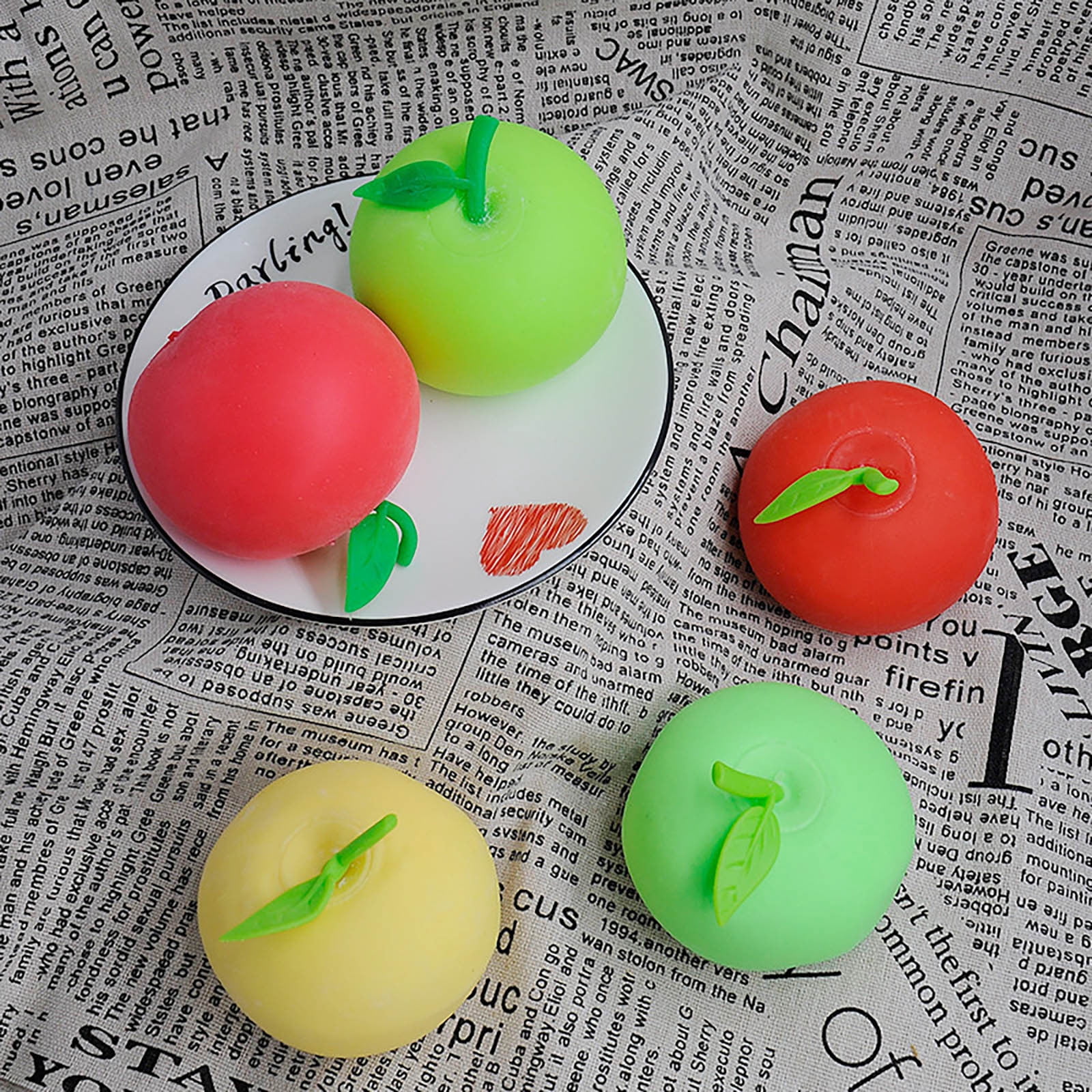 Realistic Apple Stress Ball Slow Rising Soft Scented Decompression Fidget Pu Squeeze Relief Adult Office Desk Home Decorative Kawaii Accessory