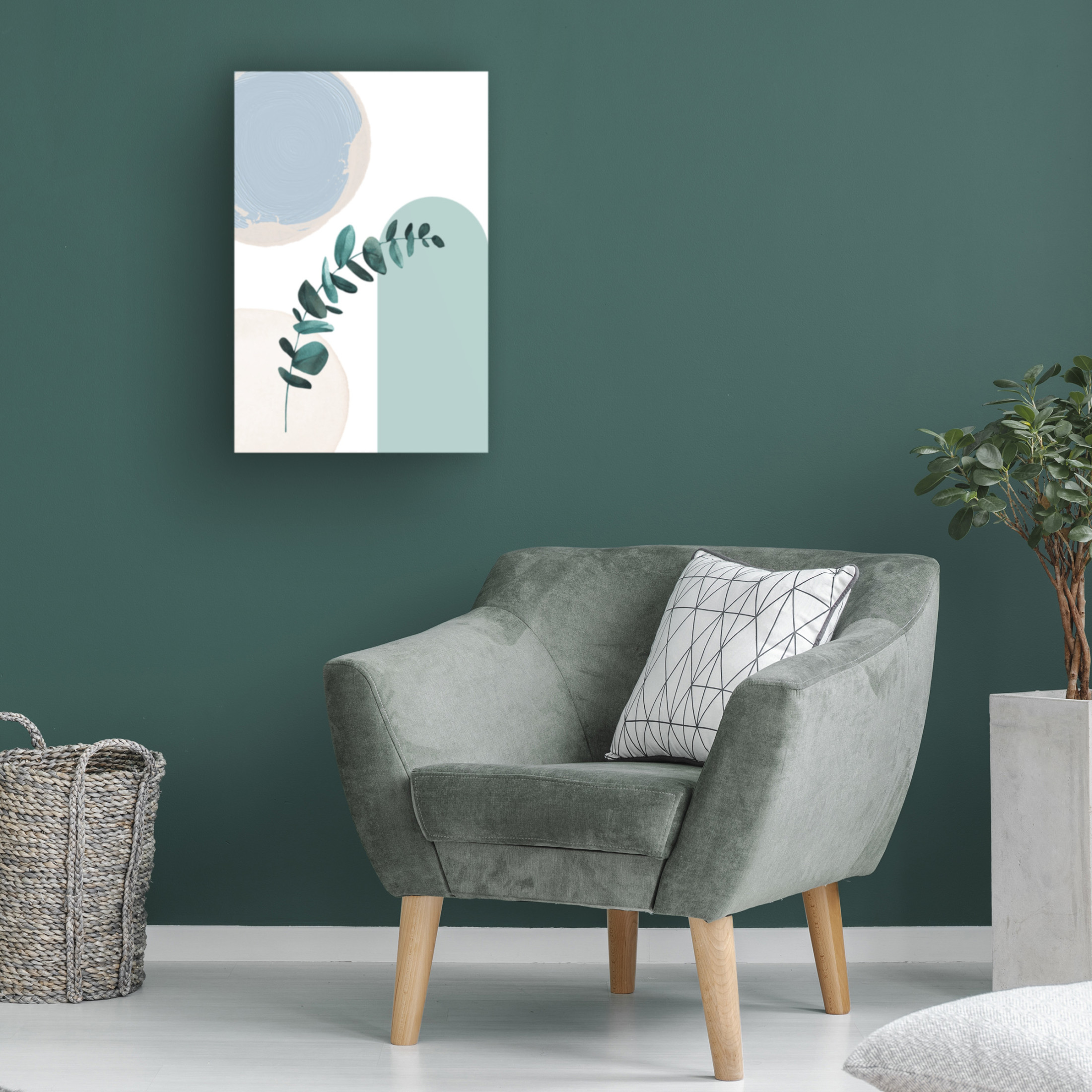 Trademark Fine Art Sally Ann Moss Blue green boho 1 Canvas Wall Art