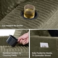 thumbnail image 5 of Rophefx 76" Oversized Chair Chaise Lounge Indoor, Corduroy Cloud Sofa Bed with Cup holder,Sleeper Reading Chair Boneless Couch for Living Room, Bedroom,Olive Green, 5 of 8
