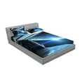 thumbnail image 2 of Ambesonne Space Fitted Sheet & Pillow Sham Set, Stars Galactic Journey, Full, Grey Blue, 2 of 2