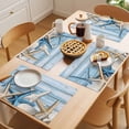 thumbnail image 5 of Blue Coastal Vintage Placemats Set of 4 Ocean Starfish Farmhouse Board Place Mats Indoor Wipeable Table Mats Washable Cloth Dining Table Placemats for Kitchen Holiday Party Home Decor 13x19 Inch, 5 of 9