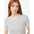 thumbnail image 3 of Free Assembly Women's Ribbed Crewneck Tee with Short Sleeves, Sizes XS-XXXL, 3 of 7