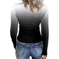 thumbnail image 5 of BRDFRL Women Long Sleeve Crewneck Rib Knit Slim Fit Shirts Basic Tee Tops 2024 Casual T-Shirt Going Out Workout Clothes Black S, 5 of 5