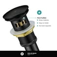 thumbnail image 4 of Fine Fixtures Pop Up Drain With Strainer Basket in Black Matte, 4 of 7