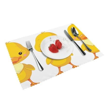 

Home Farm Animals Duck Placemats Set Of 4 Washable Wipeable Place Mats Place Mats For Festival Parties Family Dinner (12 X 18inch)