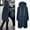 Dark Blue, variant on BYHONG Women Autumn Winter Casual Fashion Solid Color Drawstring Hooded Long Zipper Pocket Coat Long Jacket Coat Coat for Women Green M