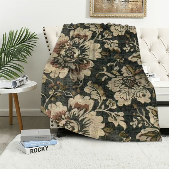 Pratyus Flower Pattern Print Throw Blanket Lightweight Cozy Bed Blanket All Seasons Gift for Kids Boys 40x50in
