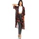 thumbnail image 1 of Nueva gasa de las mujeres del kimono de impresión dobladillo asimétrico flojo de la blusa de vest Romacci Kimono, 1 of 7