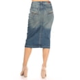thumbnail image 3 of Fashion2Love Women's Juniors/Plus Size Calf - Length Pencil Stretch Denim Skirt, 3 of 6