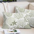 thumbnail image 2 of Coastal Sage Green Oversized Pillow Covers,Ocean Coral Starfish Shell Modern Breathable Throw Pillow Cases with Invisible Zipper,Decorative Pillowcase Pillows Protectors for Sofa Bed Couch 24"x36", 2 of 9