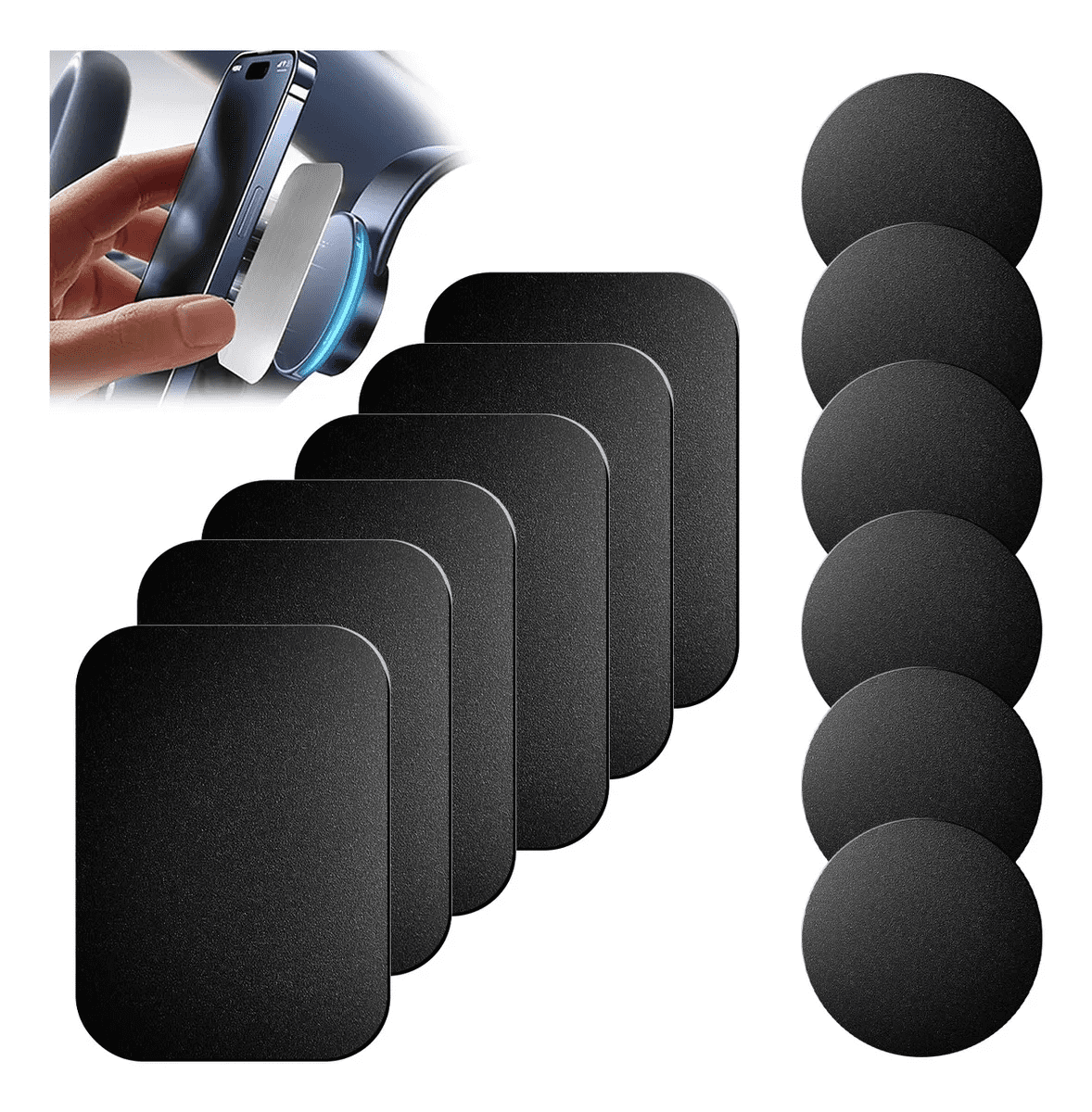 Xtellar 12 Placas De Metal, Para Soporte Magnético Auto Celular Xtellar Negro