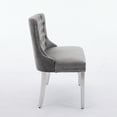 thumbnail image 6 of Velvet Double Dining Loveseat Bench with Tufted Back & Stainless Steel Legs, Gray, 6 of 22