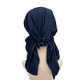 thumbnail image 4 of Uqiangy Hair Scarf for Women Cancer Headwear for Women Chemo Head Scarves Headwrap Scarf Chemo Hats for Women Black Head Scarf for Women Cute Bonnet Navy, 4 of 6