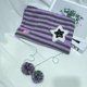 thumbnail image 1 of Gorro de punto con orejas de gato de cinco estrellas, a rayas, de demonio, hecho a mano, para mujer, otoño e invierno, de lana dulce, cálido, tipo jersey, 1 of 5