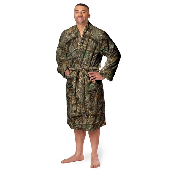 Realtree Edge L/XL Men’s Plush Robe - Silk Touch 26×47 inches