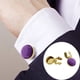 thumbnail image 1 of Gemelos Hombre Hugo Cubiertas de Botones Latón Violeta, 1 of 8