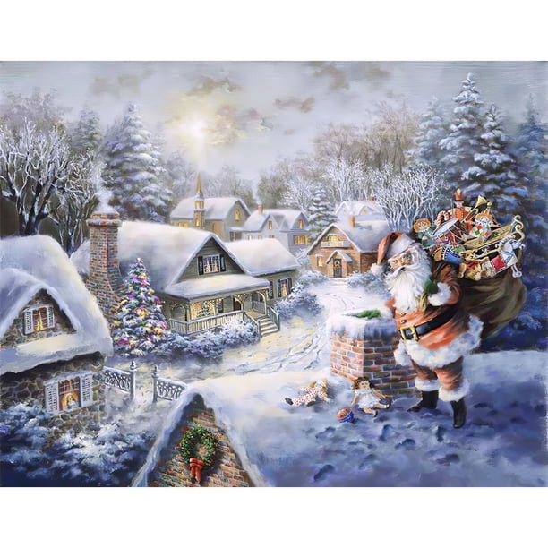Wdftyju 5D DIY diamante pintura nieve Santa Claus taladro completo Rhinestone mosaico arte Kit Wdftyju 6ub1fp7qw3nf2bx4