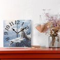thumbnail image 2 of White Cat Iceberg Clouds Wall Clock Square Silent Non Ticking Battery Operated Clock for Home Bathroom Kitchen Bedroom Living Room, 2 of 8