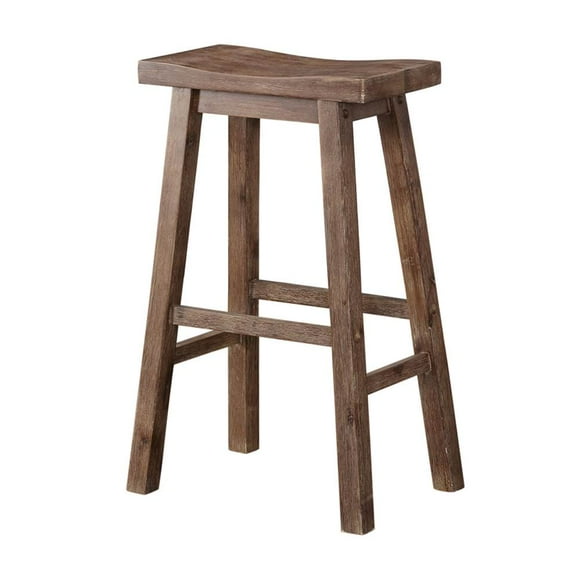 Boraam Tabouret de Bar à Selle en Bois Dur Massif de Comptoir 29 Pouces, Sonoma, Brosse Métallique Grise
