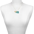 thumbnail image 2 of Delight Jewelry Acrylic Large Teal Cheer Megaphone - Large Goldtone Lil Sister Heart Charm Necklace, 17.5"+2" Extender, 2 of 5