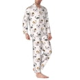 thumbnail image 2 of Naloa Bulldog Face Men’s Pajamas Set - Long Sleeve Button Down Sleep Shirt and Pajama Bottoms Sleepwear Set-X-Large, 2 of 7
