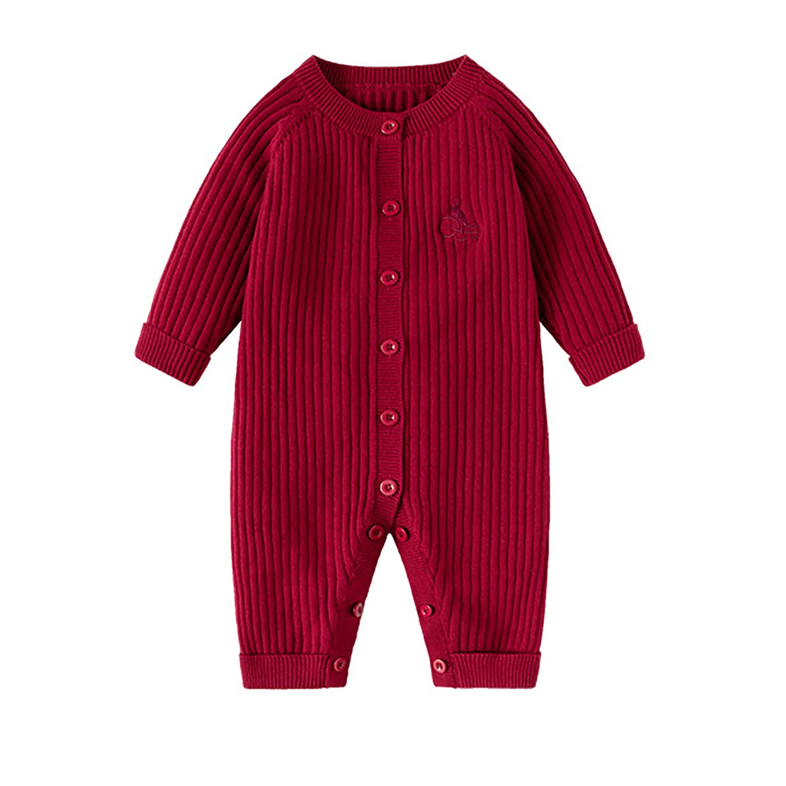VNKIDY Boys Bodysuits Knitted Long Sleeve Long Pants One Piece Romper Onesie Winter Warm Jumpsuit With Matching Hat For First Birthday Cute Jumpsuit