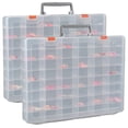 thumbnail image 1 of Paquete de 2 cajas organizadoras grandes de plástico transparente de 48 rejillas con divisores ajustables, organizadores de cuentas para guardar joyas, 1 of 8