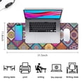 thumbnail image 5 of Long Mouse Pads for Desk,Multicolor Ethnic Mandala Pattern Desk Mats on Top Of Desks, Desk Mouse Pad Extra Large with 3mm Non-Slip Base and Stitched Edge for Gaming,Office,Work,Home 31.5"x11.8", 5 of 6