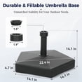 thumbnail image 3 of Alpha Joy Outdoor Patio Stable Fillable Umbrella Base Stand for 1.5''/1.9'' Umbrella Pole, Black, 3 of 7