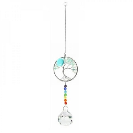 

Xinhuaya Crystal Windbell Colorful Life Tree Crystal Pendant Pendant Color Beads Pendant Gifted A