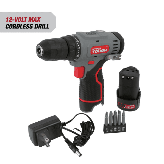 Hyper Tough 12V Max Lithium-Ion Cordless 3/8-inch Drill Driver with 1.5Ah Battery, 99303