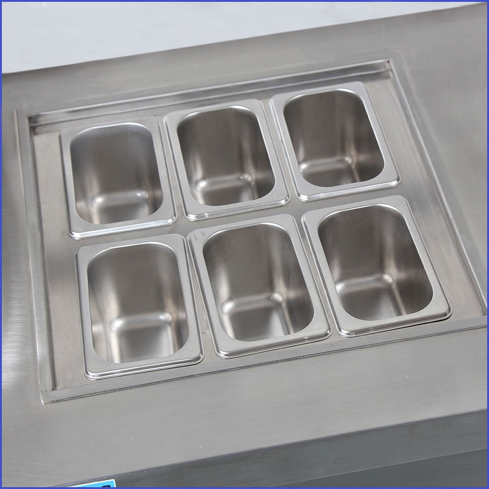 Kolice Commecial Single Square pan + 6 Pre-Cooling Buckets Roll Ice Cream Machine Fried Ice Cream Maker