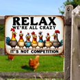 thumbnail image 3 of Funnysign Rooster D?Cor Relax We'Re All Crazy It'S Not Competition Letrero Rústico De Lata Para Decoración Del Hogar, Granja, Gallinero, 8 X 12 Pulgadas (9709), 3 of 5