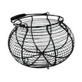 thumbnail image 3 of Cesta de alambre para huevos, soporte para huevos con asa, contenedor de almacenamiento para cocina, cesta para recoger huevos, para alimentos, Negro, 3 of 8