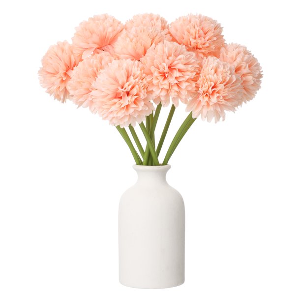 Uxcell 10 piezas de flores de bola de crisantemo artificial, ramo de flores de crisantemo falso de seda para decoración de hogar, jardín, boda y fiesta, naranja degradado