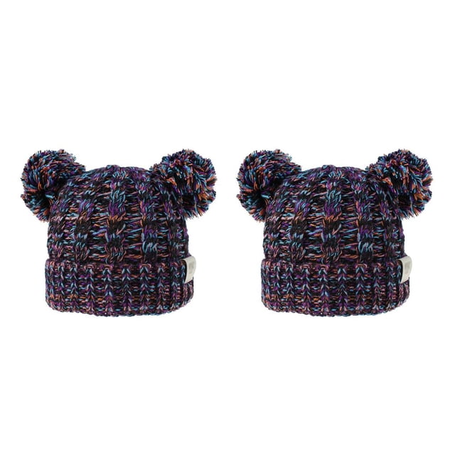Minnieouse Gorro y esponjoso con bolas de pompones, tocado a la moda, gorros de buena retención de calor, hermoso regalo para niños, naranja, Type2 NO2 Minnieouse CBP255441