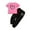 Hot Pink, variant on Toddler Girls Clothing Sets Valentine Fashion Spring Summer Clothes Kids Heart Print Short Sleeve Top and Jogger Pants Sets