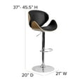thumbnail image 6 of Flash Furniture Farley Beech Bentwood Adjustable Height Barstool with Curved Back and Black Vinyl Seat, 6 of 12