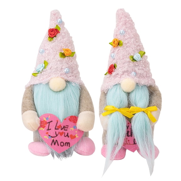 2Pcs Mother's Day Gnome Lovely Spring Gnome Tabletop Gnome Doll Decorative Gnome Doll