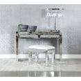 thumbnail image 4 of Rectangular Upholstered Vanity Stool White And Mirror by Coaster, 4 of 4
