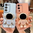 thumbnail image 4 of Compatible with Samsung Galaxy S23 5g 6D Plating Astronaut Hidden Kickstand Case Luxury Cute Heart Pattren Cover with Camera Protection Soft Silicone Shockproof Stand Holder Bumper (Pink), 4 of 9