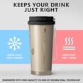 thumbnail image 2 of 18oz Travel Coffee Mug, 316 Stainless Steel Vacuum Insulated Tumbler with 2-in-1 Straw Lid & Strap, Wood Print, 2 of 6