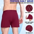thumbnail image 4 of 5 Pack Mens Underwear Boxer Shorts for Men Bamboo Rayon Boxers Classic Relaxed Fit Boxer Shorts with Button Fly, 4 of 8