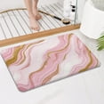 thumbnail image 4 of Pink Marble Gold Line Pattern Bathroom Rugs Mat,Non Slip Microfiber Bathroom Rug,Rubber Backing,Soft Bathroom Mats for Bathroom Floor,Tub and Shower,17x27in(43x68cm), 4 of 5