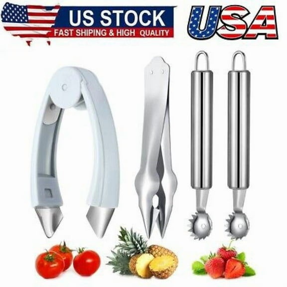 4 Pieces Strawberry Huller Tomato Corer Top Stem Remover Corer Tool for Potato