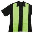 thumbnail image 3 of Men's Short Sleeve Retro Bowling Camp Shirt By Mato & Hash - Black/Lime CA5000 L, 3 of 3
