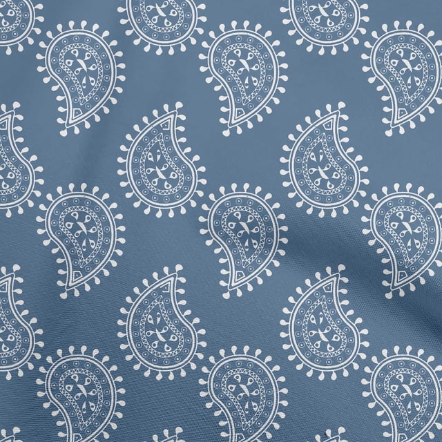 oneOone Viscose Chiffon Blue Fabric Block Fabric For Sewing Printed Craft Fabric By The Yard 42 Inch Wide