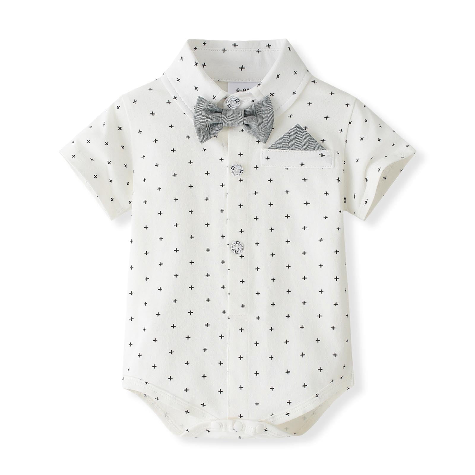 Wxirdiow Boys' Clothing Sets Baby Boy Clothes Suits Infant Tuxedo Gentleman Dress Shirt with Bowtie Beret Suspender Shorts Outfit Sets Grey Size,18-24 Months