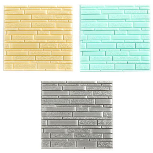 3pcs / Set Hoja Del Panel Del De De Pared De De 3D Para El Baño Baoblaze Papel de pared no tejido